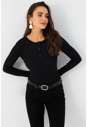 Kadın Siyah Kaşkorse Bluz EY2988