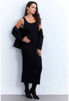 Kadın Siyah Kaşkorse Maxi Elbise MK64