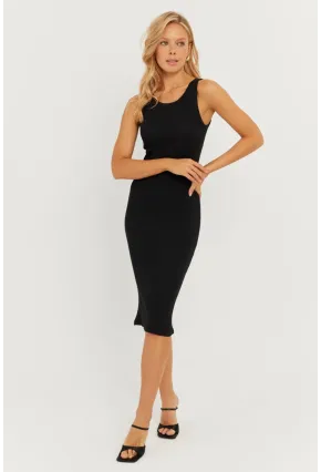 Kadın Siyah Kaşkorse Midi Elbise CG330