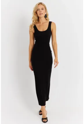 Kadın Siyah Kaşkorse Midi Elbise MK26