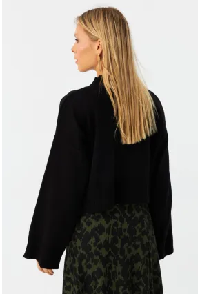 Kadın Siyah Kısa Kazak YİL559