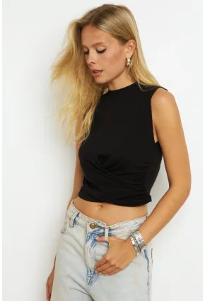 Kadın Siyah Kruvaze Bluz YZ1105