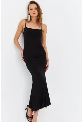 Kadın Siyah Midi Elbise DMR390