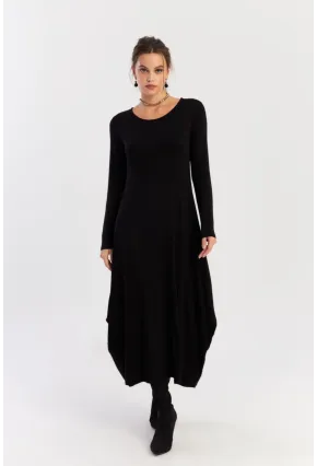 Kadın Siyah Midi Elbise LPP1272