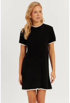 Kadın Siyah Mini Triko Elbise MİW1356