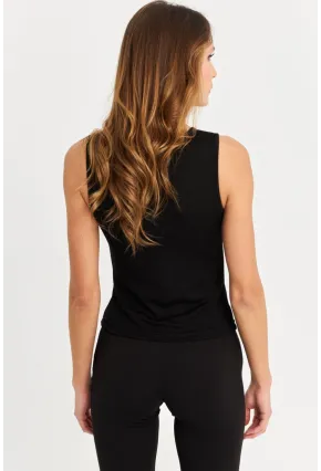 Kadın Siyah Önü Pencereli Atlet MK29