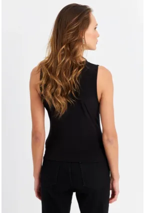 Kadın Siyah Pilili Bluz ELT165