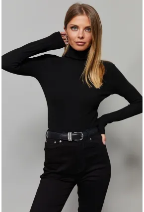 Kadın Siyah Sırtı V Balıkçı Bluz EY1106