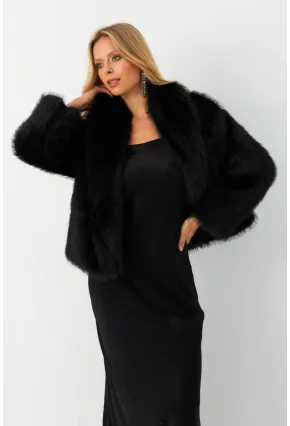 Kadın Siyah Suni Kürk ELT1227
