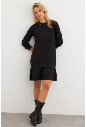 Kadın Siyah Sweat Elbise EY3016