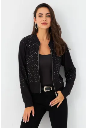 Kadın Siyah Taşlı Ceket RLO81