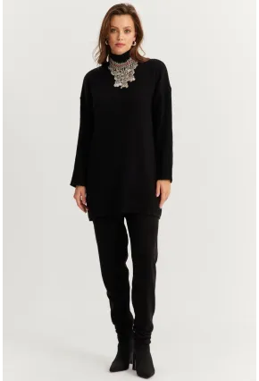 Kadın Siyah Triko Alt Üst Takım MNUV9