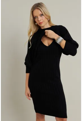 Kadın Siyah Triko İkili Takım ELT12014