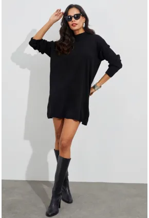 Kadın Siyah Triko Tunik YV110