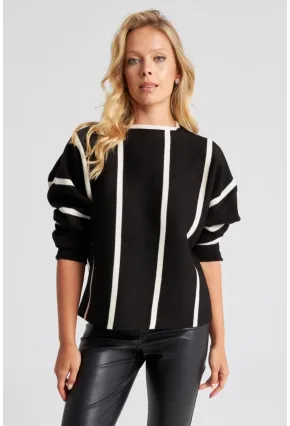 Kadın Siyah Yarasa Kol Triko Kazak YZ522