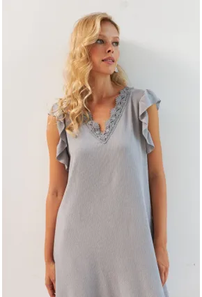 Kadın Taş Dantel Detaylı Bürümcük Mini Elbise HOL2081