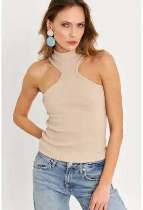 Kadın Taş Halter Yaka Kaşkorse Bluz EY1454