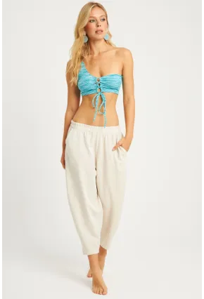 Kadın Taş Keten Şalvar Pantolon K1252