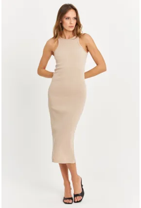 Kadın Taş Kolsuz Kaşkorse Midi Elbise EY3049