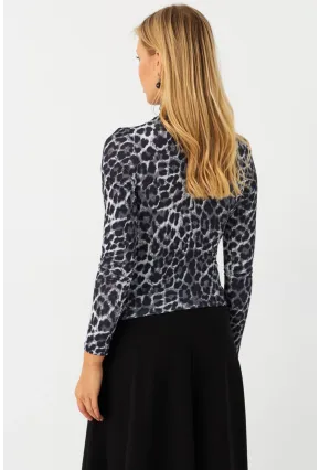 Kadın Taş-Siyah Büzgülü Desenli Bluz MDMR358-1