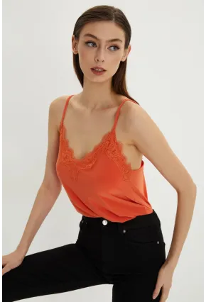 Kadın Turuncu Dantelli Atlet LPP5008