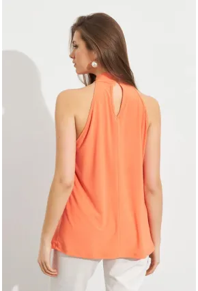 Kadın Turuncu Halter Yaka Desenli Bluz LPP1273