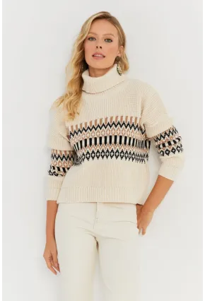 Kadın Vanilya Balıkçı Triko Kazak YZ527