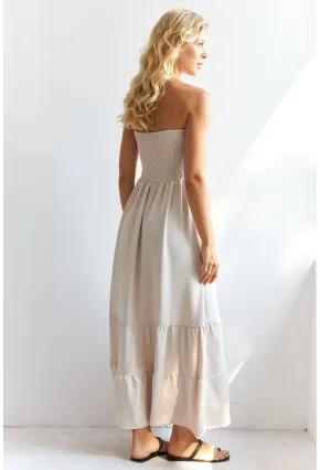 Kadın Vanilya Gipeli Midi Elbise SF12813