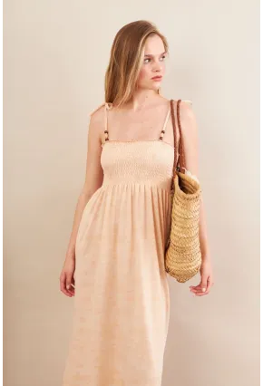 Kadın Vanilya Gipeli Midi Plaj Elbisesi OR501