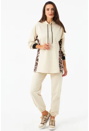 Kadın Vanilya Leopar Desenli Alt Üst Takım MPC301