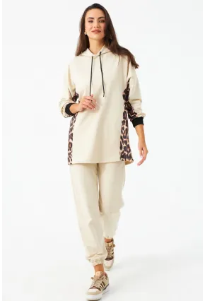 Kadın Vanilya Leopar Desenli Alt Üst Takım MPC301