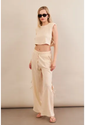 Kadın Vanilya Omuzları Vatkalı Alt Üst Takım KED002
