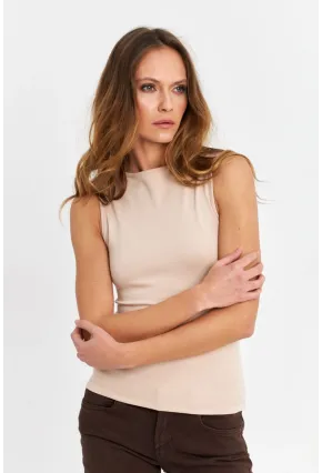 Kadın Vanilya Sırt Dekolteli Bluz TF71