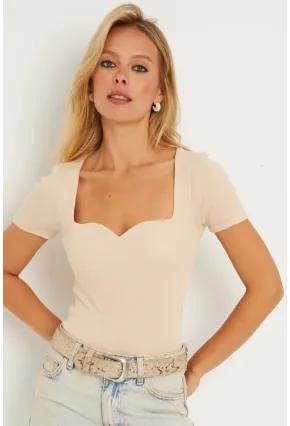 Kadın Vanilya Triko Bluz AYD337