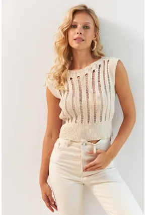 Kadın Vanilya Triko Bluz MP20149