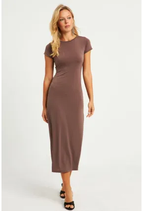 Kadın Vizon Basic Midi Elbise DMR261