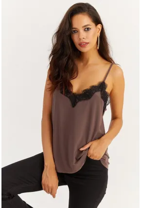 Kadın Vizon Desenli Dantelli Atlet LPP50081