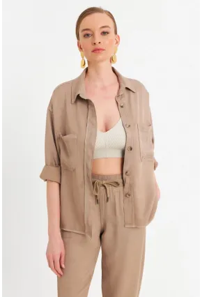 Kadın Vizon Tensel Gömlek SUN202