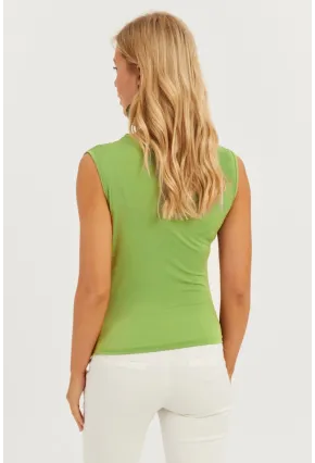 Kadın Yeşil Büzgülü Bluz YZ625