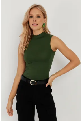 Kadın Yeşil Kolsuz Bluz LPP1260