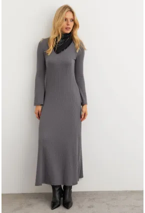 Kadın Antrasit Basic Maxi Elbise MTF30