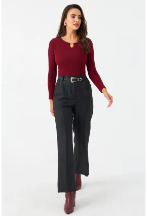 Kadın Antrasit Beli Lastikli Pantolon ELA6782