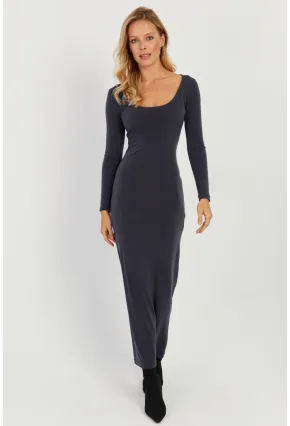 Kadın Antrasit Maxi Elbise MEN2008