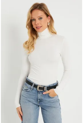 Kadın Balıkçı Bluz Beyaz AYD290