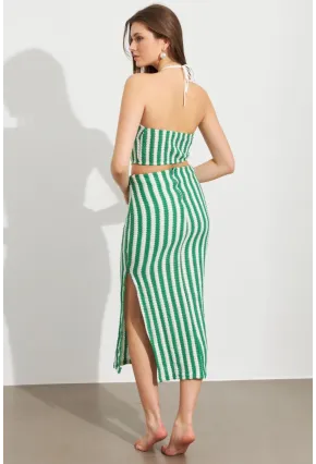 Kadın Benetton-Yeşil Etekli Triko Takım ROP108