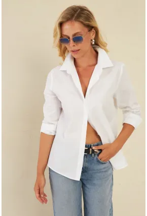 Kadın Beyaz Basic Gömlek ZER411
