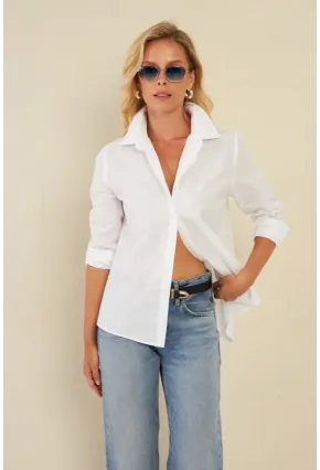 Kadın Beyaz Basic Gömlek ZER411