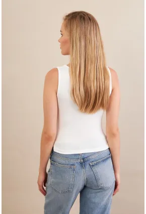 Kadın Beyaz Büzgülü Bluz FLU325