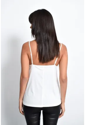 Kadın Beyaz Dantelli Atlet LPP5008