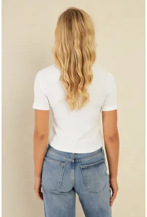Kadın Beyaz Gömlek Yaka Bluz MK19
